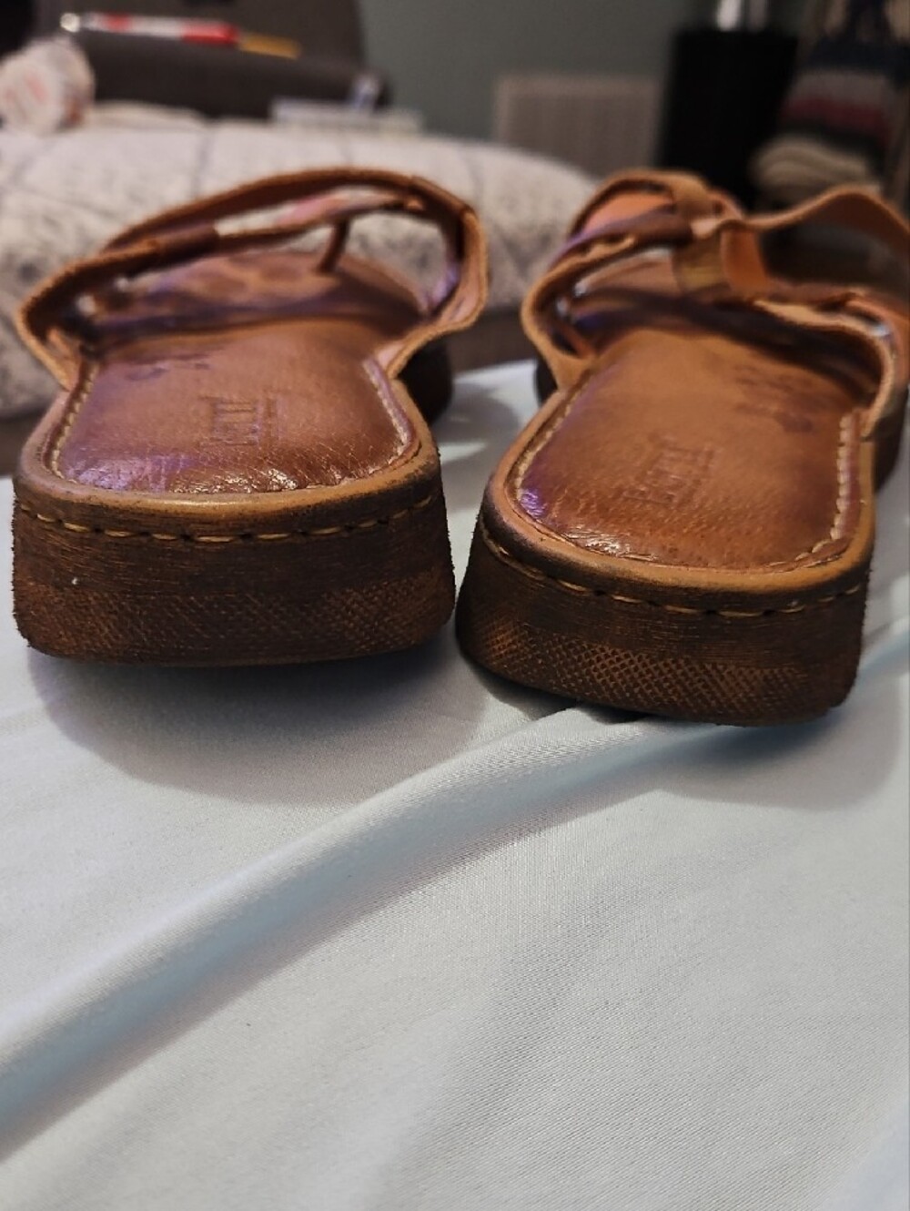 Born Leather Multi-Color Strappy Slide Sandals - Picture 6 of 6